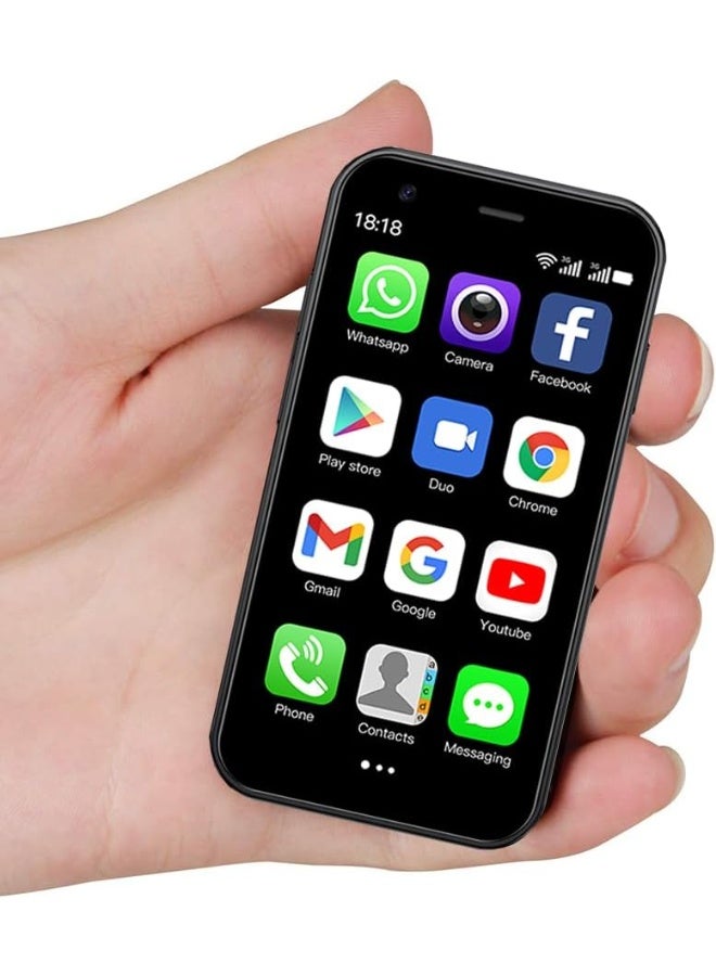 JOROBO i16 Mini Mobile Phone Android Quad Core Mobile Mini Smartphone Ultra Small Pocket Student Children Men and Women -Black - Image 1